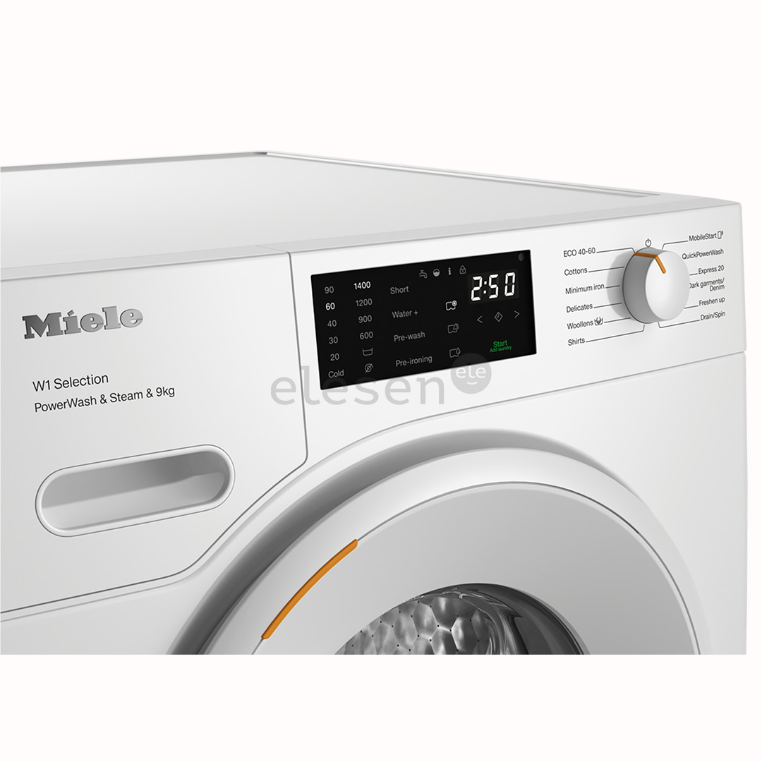 Miele W1 Selection PowerWash & Steam, 9 kg, gylis 64,3 cm, 1400 aps./min. - Skalbimo mašina