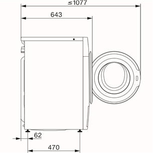 Miele W1 PowerWash & Steam, 9 кг, глубина 64,3 см, 1400 об/мин - Стиральная машина с передней загрузкой