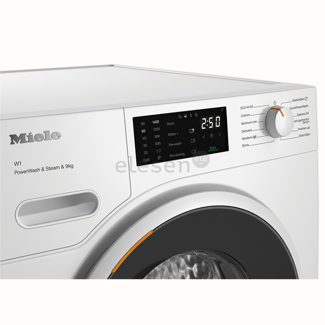 Miele W1 PowerWash & Steam, 9 kg, gylis 64,3 cm, 1400 aps./min. - Skalbimo mašina