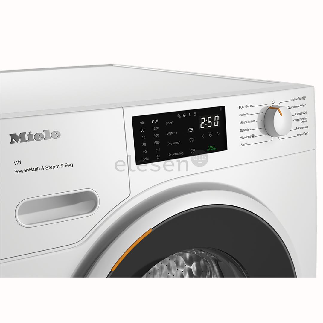 Miele W1 PowerWash & Steam, 9 кг, глубина 64,3 см, 1400 об/мин - Стиральная машина с передней загрузкой