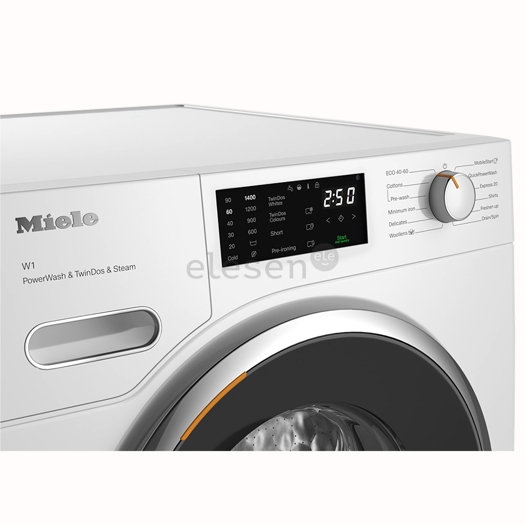 Miele W1 PowerWash & TwinDos & Steam, 9 kg, gylis 64,3 cm, 1400 aps./min. - Skalbimo mašina