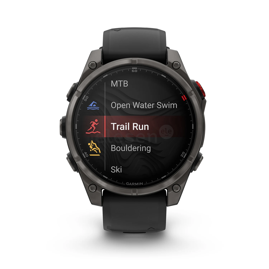 Garmin Fenix 8 Pro, 47 mm, titano, pilkas/juodas - Sportinis laikrodis