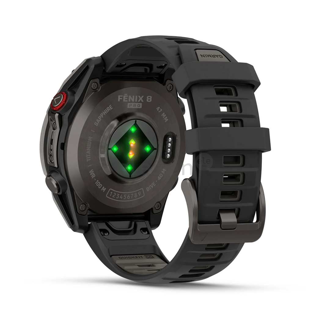 Garmin Fenix 8 Pro, 47 mm, titano, pilkas/juodas - Sportinis laikrodis
