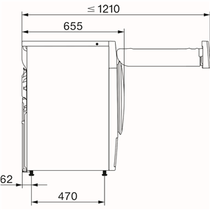 Miele T1 EcoSpeed & Active, 8 kg, depth 65.5 cm - Clothes dryer