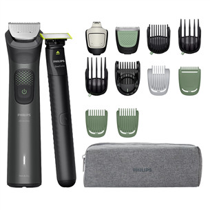 Philips All-in-One Trimmer 9000 Series, Wet & Dry, 15-in-1, pilka - Plaukų kirpimo mašinėlė + OneBlade MG9531/15