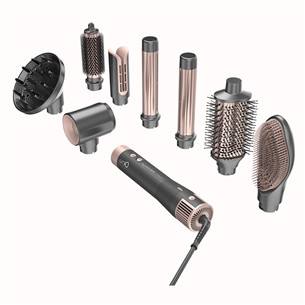 GA.MA Vibrance UniQ, 1500 W, tamsiai pilkos/rožinės - Plaukų formavimo šukos