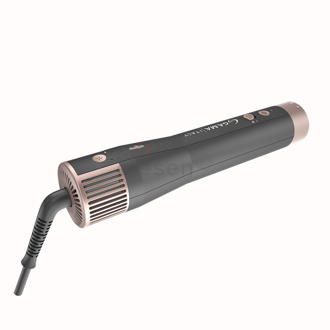 GA.MA Vibrance UniQ, 1500 W, tamsiai pilkos/rožinės - Plaukų formavimo šukos