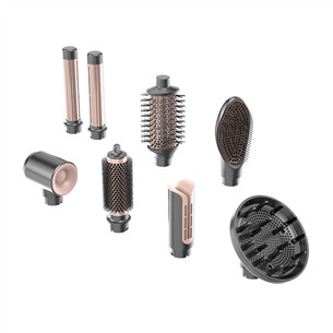 GA.MA Vibrance UniQ, 1500 W, tamsiai pilkos/rožinės - Plaukų formavimo šukos