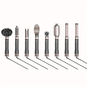 GA.MA Vibrance UniQ, 1500 W, tamsiai pilkos/rožinės - Plaukų formavimo šukos