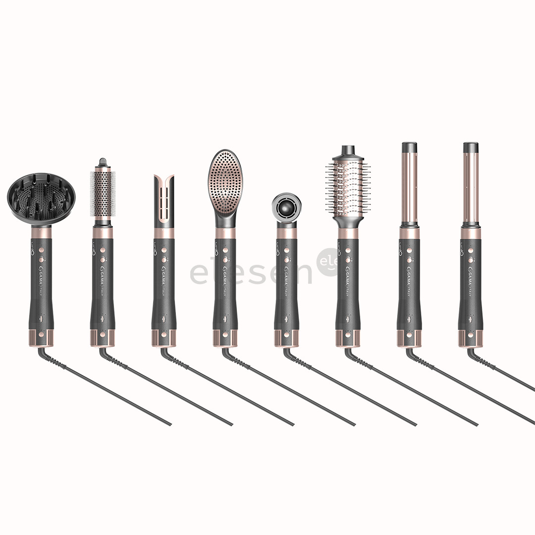 GA.MA Vibrance UniQ, 1500 W, tamsiai pilkos/rožinės - Plaukų formavimo šukos