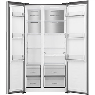 Hisense, Total No Frost, 527 L, aukštis 179 cm, pilkas - SBS Šaldytuvas