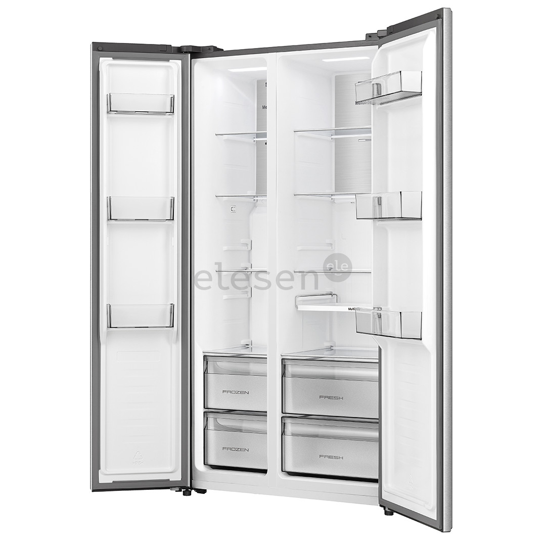 Hisense, Total No Frost, 527 L, aukštis 179 cm, pilkas - SBS Šaldytuvas