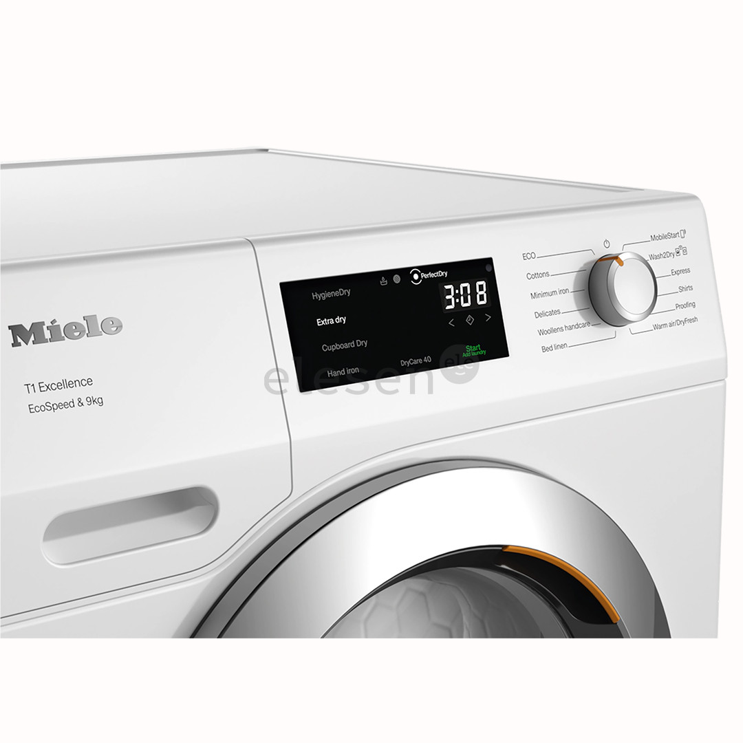 Miele T1 Excellence EcoSpeed, 9 kg, gylis 60 cm - Džiovyklė
