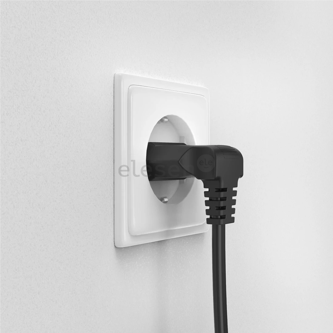 Hama Power Cord, 2-pin 90°, 1,5 m, juodas - Maitinimo laidas