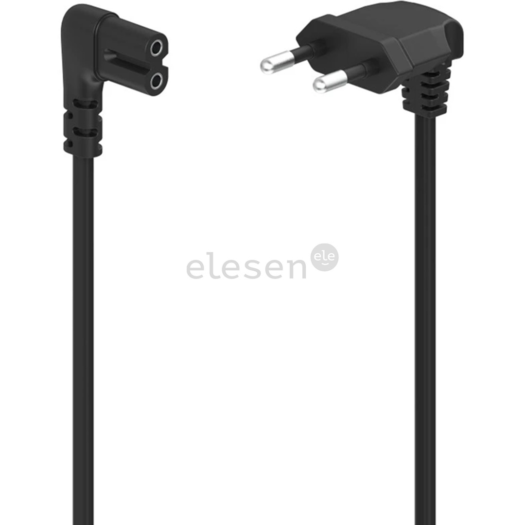 Hama Power Cord, 2-pin 90°, 3 m, black - Power cable