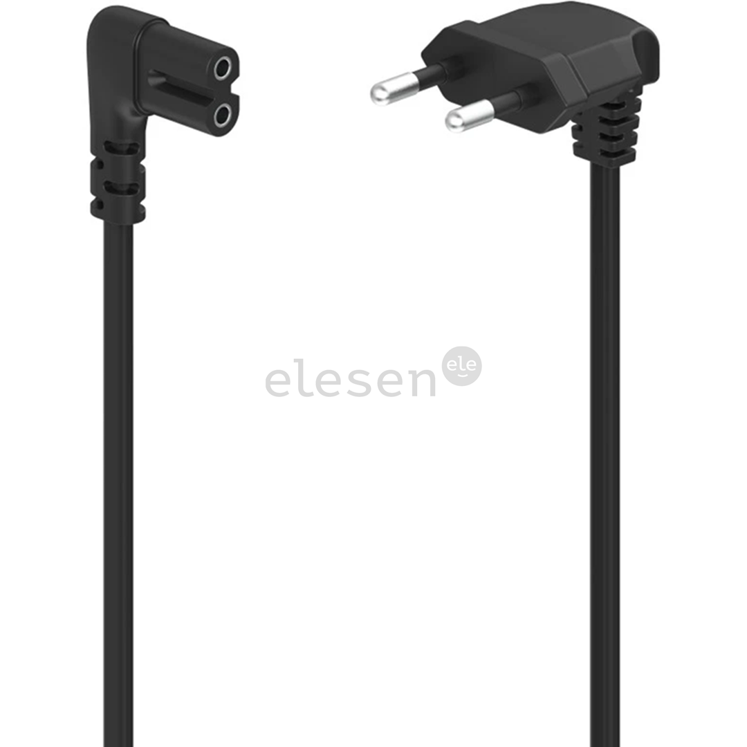 Hama Power Cord, 2-pin 90°, 3 м, черный - Кабель питания