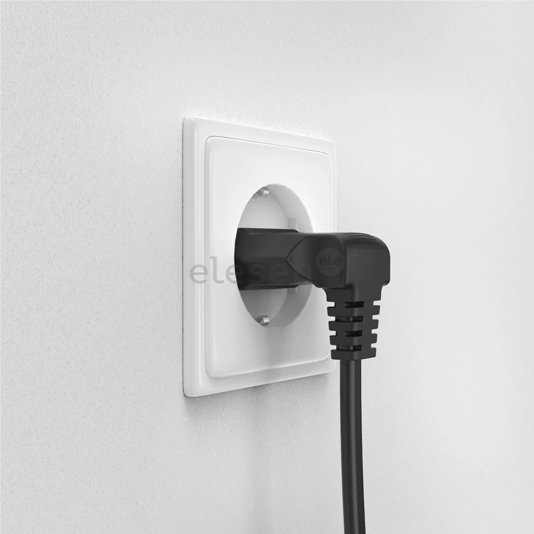 Hama Power Cord, 2-pin 90°, 3 m, black - Power cable