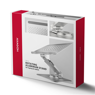 Axagon STND-LR, 10''-16", 360°, aliumininis - Nešiojamojo kompiuterio stovas