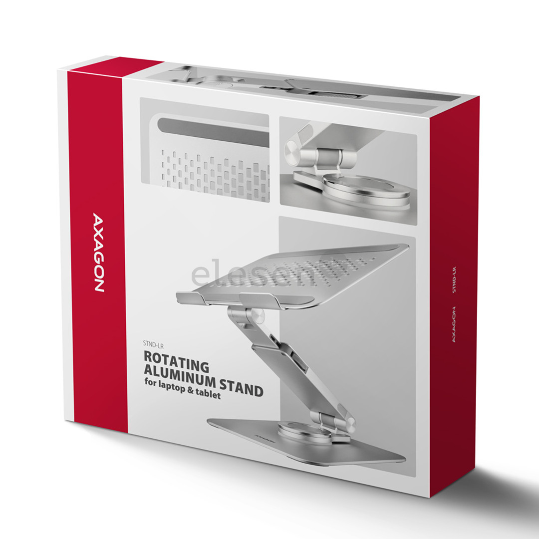 Axagon STND-LR, 10''-16", 360°, алюминий - Подставка для ноутбука