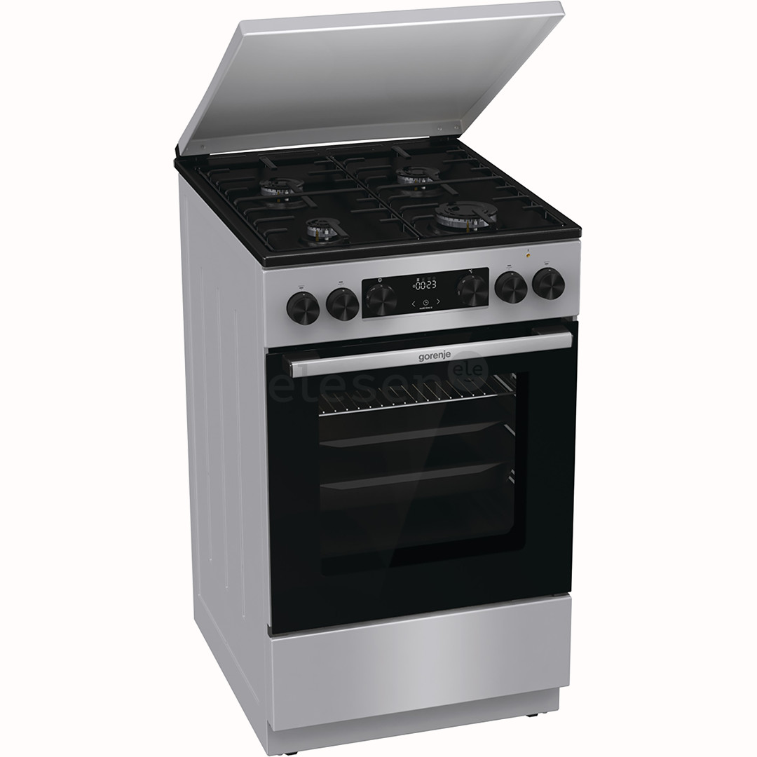 Gorenje, 70 L, width 50 cm, grey - Gas cooker with electric oven