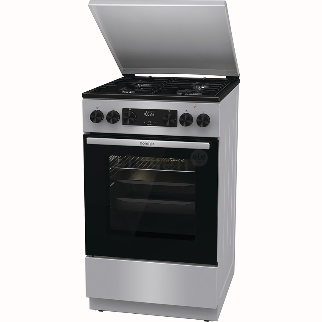 Gorenje, 70 L, width 50 cm, grey - Gas cooker with electric oven