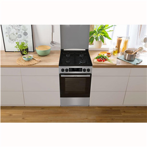 Gorenje, 70 L, width 50 cm, grey - Gas cooker with electric oven