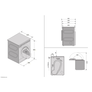 Asko, 8 kg, depth 60.3 cm - Clothes dryer