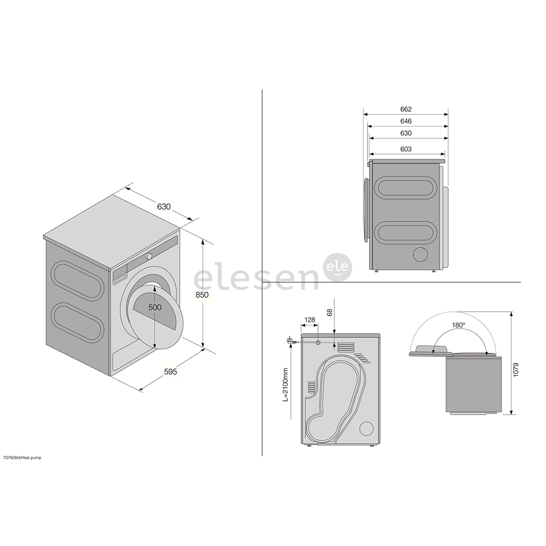 Asko, 8 kg, depth 60.3 cm - Clothes dryer