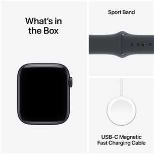 Apple Watch SE 3, 44 mm, GPS + Cellular, sport band, M/L, midnight aluminium / midnight - Smart watch