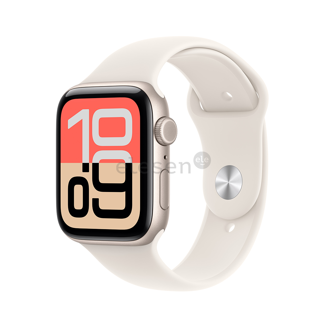 Apple Watch SE 3, 44 mm, GPS + Cellular, sport band, M/L, starlight aluminium / starlight - Smart watch