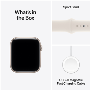 Apple Watch SE 3, 44 mm, GPS + Cellular, sport band, M/L, starlight aluminium / starlight - Smart watch