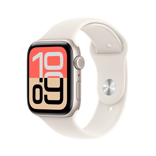 Apple Watch SE 3, 44 mm, GPS + Cellular, sport band, S/M, starlight aluminium / starlight - Smart watch MEPE4ET/A