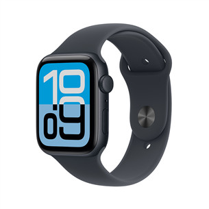 Apple Watch SE 3, 44 mm, GPS, sport band, S/M, juodo aliuminio/juodas - Išmanusis laikrodis MEHN4ET/A