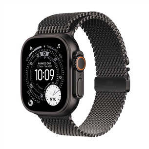Apple Watch Ultra 3, 49 mm, Titanium Milanese Loop, Medium, juodo titano/juodas - Išmanusis laikrodis MF1Q4ET/A