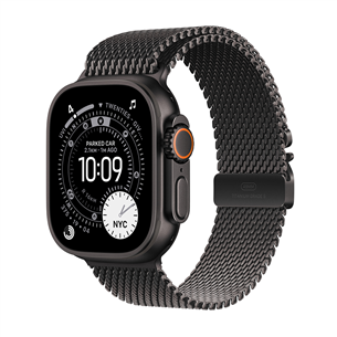 Apple Watch Ultra 3, 49 mm, Titanium Milanese Loop, Small, black titanium / black - Smartwatch MF1N4ET/A