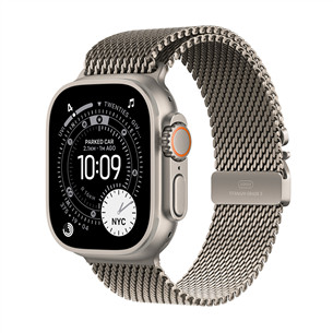 Apple Watch Ultra 3, 49 mm, Titanium Milanese Loop, Medium, titano spalvos - Išmanusis laikrodis MEWY4ET/A