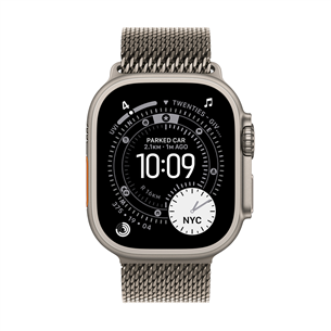 Apple Watch Ultra 3, 49 mm, Titanium Milanese Loop, Small, natural titanium - Smartwatch