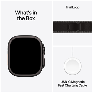 Apple Watch Ultra 3, 49 mm, Trail Loop, S/M, black titanium / charcoal - Smartwatch