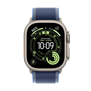 Apple Watch Ultra 3, 49 mm, Trail Loop, S/M, natural titanium / bright blue- Smartwatch