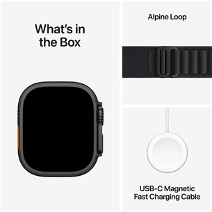 Apple Watch Ultra 3, 49 mm, Alpine Loop, Large, black titanium / black - Smartwatch