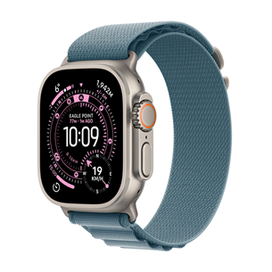Apple Watch Ultra 3, 49 mm, Alpine Loop, Large, natural titanium / light blue - Smartwatch MEWP4ET/A