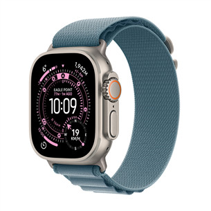 Apple Watch Ultra 3, 49 mm, Alpine Loop, Medium, titano/šviesiai mėlynas - Išmanusis laikrodis MEWM4ET/A
