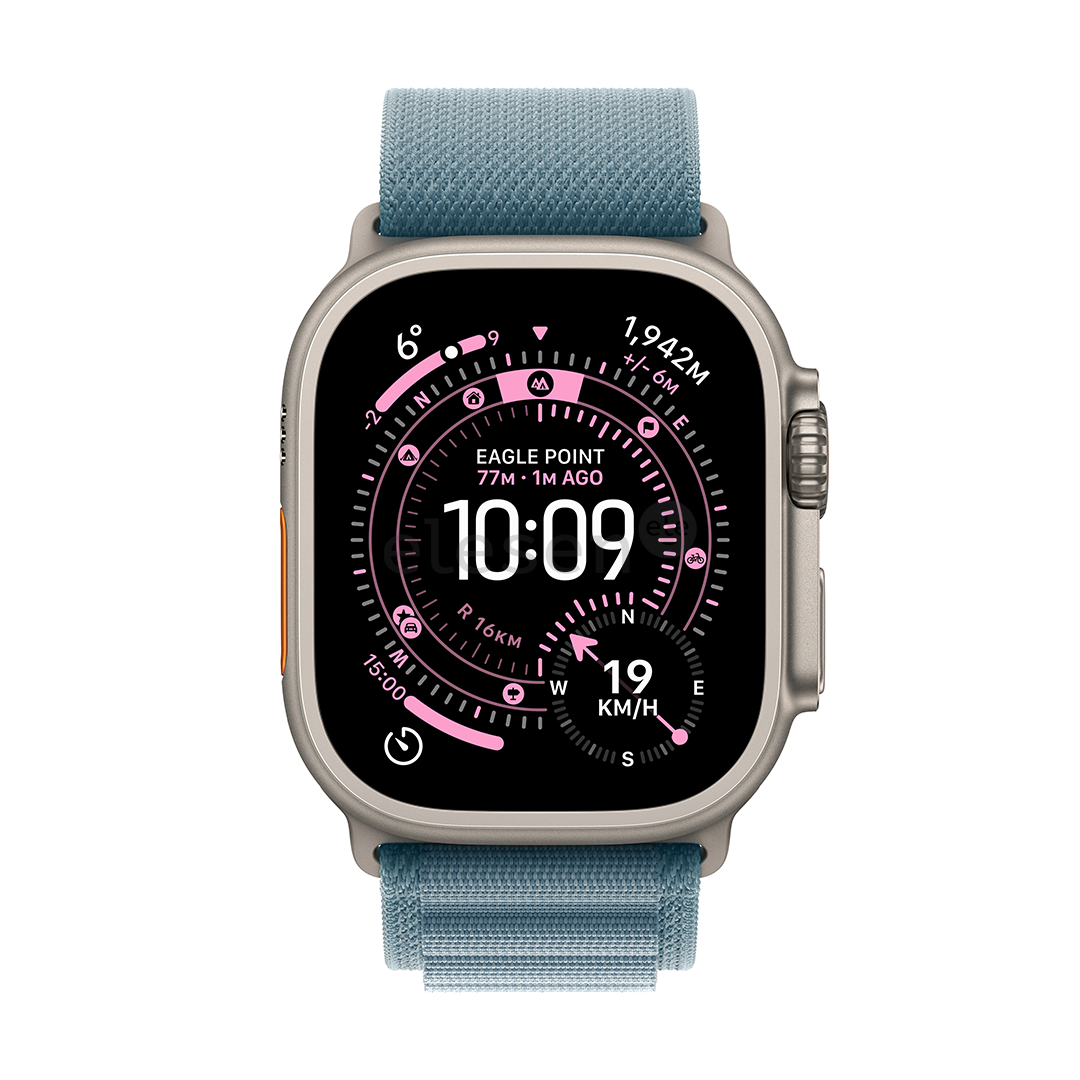 Apple Watch Ultra 3, 49 mm, Alpine Loop, Medium, natural titanium / light blue - Smartwatch