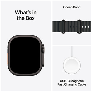 Apple Watch Ultra 3, 49 mm, Ocean Band, black titanium / black - Smartwatch