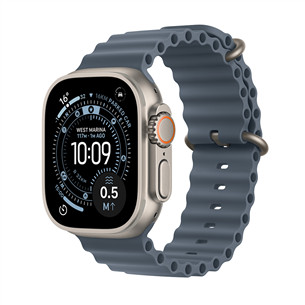 Apple Watch Ultra 3, 49 mm, Ocean Band, titano/mėlynas - Išmanusis laikrodis MEWH4ET/A