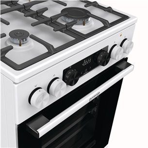 Gorenje, 70 л, ширина 50 см, белый - Газовая плита с электрической духовкой