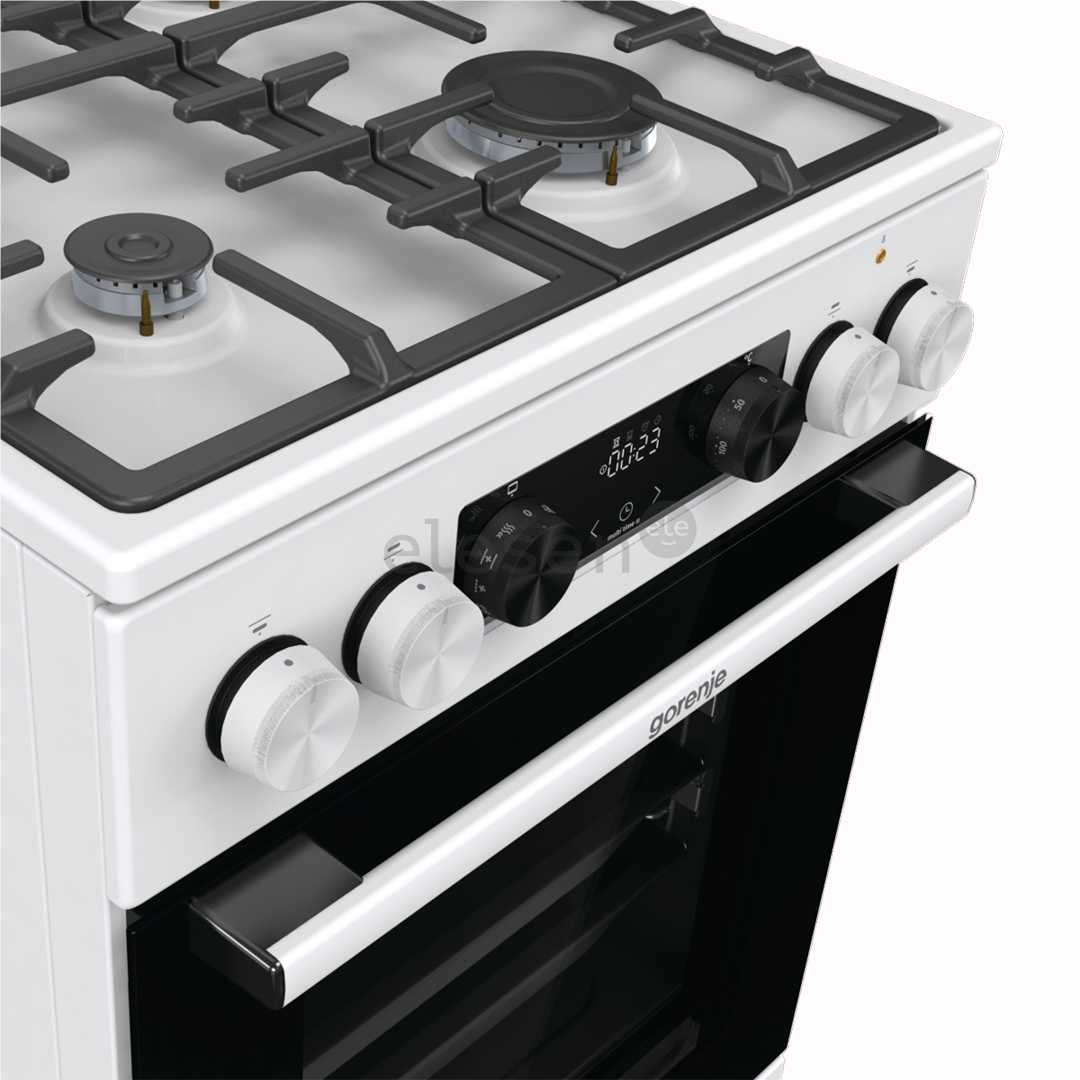 Gorenje, 70 л, ширина 50 см, белый - Газовая плита с электрической духовкой