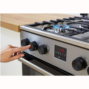 Gorenje, 70 л, ширина 50 см, белый - Газовая плита с электрической духовкой
