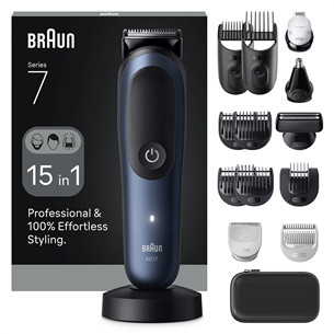 Braun  All-in-One, Series 7, 15-in-1, dark blue - Grooming kit AIO7580