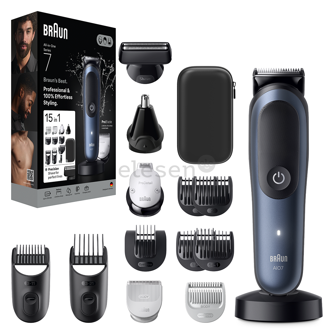 Braun  All-in-One, Series 7, 15-in-1, tamsiai mėlyna - Plaukų kirpimo mašinėlė